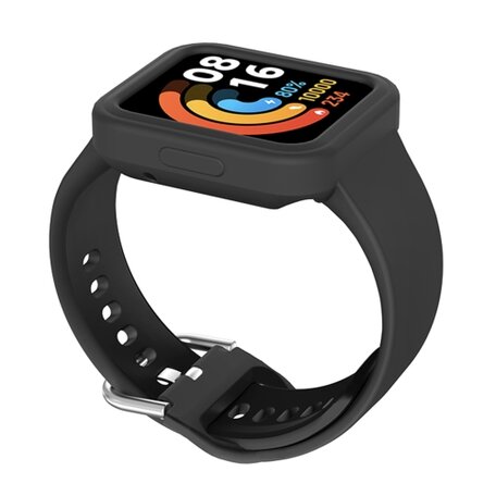 Siliconen band met case - Zwart - Xiaomi Redmi Watch 2 (Lite)