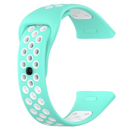 Siliconen sportband - Turquoise met wit - Xiaomi Redmi Watch 3