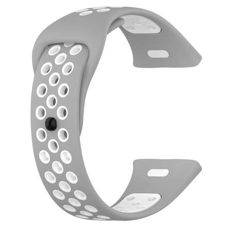 Siliconen sportband - Grijs met wit - Xiaomi Redmi Watch 3