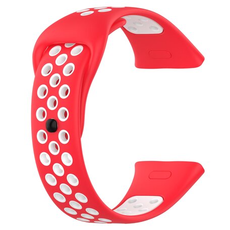 Siliconen sportband - Rood met wit - Xiaomi Redmi Watch 3