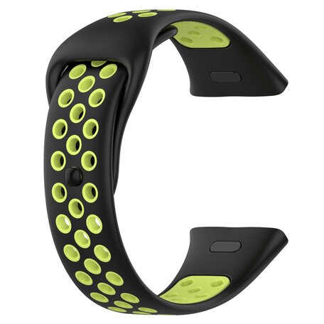 Siliconen sportband - Zwart met groen - Xiaomi Redmi Watch 3