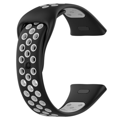 Siliconen sportband - Zwart met grijs - Xiaomi Redmi Watch 3