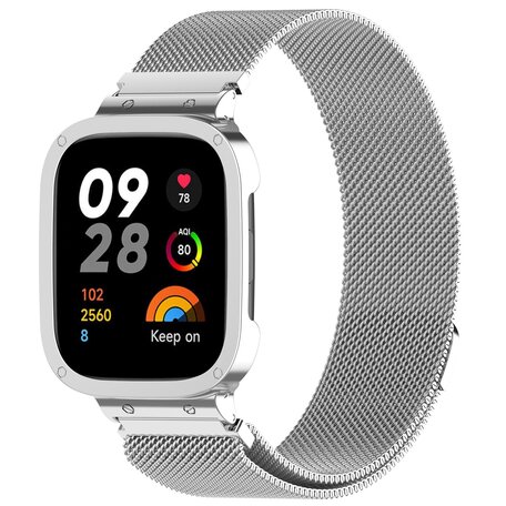 Milanese bandje met case - Zilver - Xiaomi Redmi Watch 3