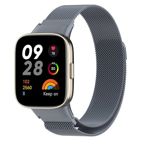 Milanese bandje - Space grey - Xiaomi Redmi Watch 3