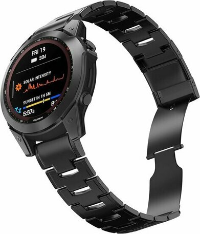 Titanium schakelband - Zwart - Garmin Tactix 8 - 51mm