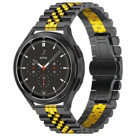 Stalen band - Zwart met goud - Garmin Vivomove 3 / HR / Luxe / Sport / Style / Trend