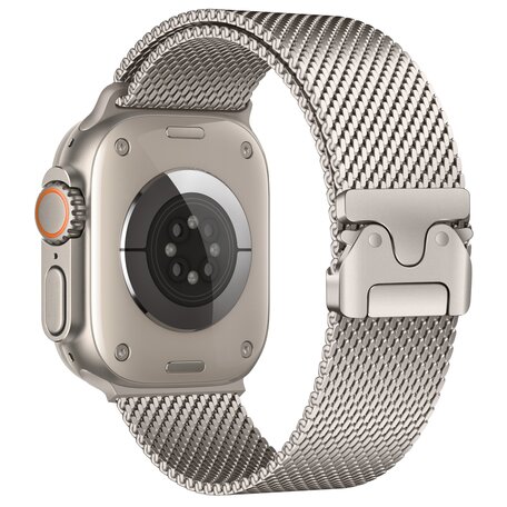 Milanese loop band met parachute-sluiting - Sterrenlicht - Geschikt voor Apple Watch 44mm / 45mm / 46mm / 49mm