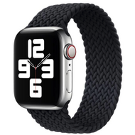 Braided Solo Loop bandje - Maat: S - Zwart - Geschikt voor Apple Watch 42mm / 44mm / 45mm / 49mm