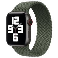 Braided Solo Loop bandje - Maat: M - Groen - Geschikt voor Apple Watch 42mm / 44mm / 45mm / 49mm