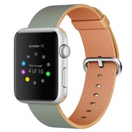 Nylon bandje - Licht bruin / Blauw - Geschikt voor Apple Watch 42mm / 44mm / 45mm / 49mm