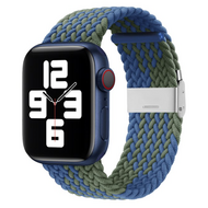 Braided bandje - Blauw / Groen - Geschikt voor Apple Watch 38mm / 40mm / 41mm