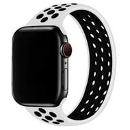 Solo Loop Sportbandje - Maat: S - Wit + Zwart - Geschikt voor Apple Watch 42mm / 44mm / 45mm / 49mm