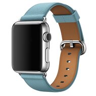 Classic lederen bandje - Licht blauw - Geschikt voor Apple Watch 42mm / 44mm / 45mm / 49mm