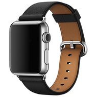 Classic lederen bandje - Zwart - Geschikt voor Apple Watch 42mm / 44mm / 45mm / 49mm