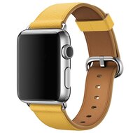 Classic lederen bandje - Geel - Geschikt voor Apple Watch 42mm / 44mm / 45mm / 49mm