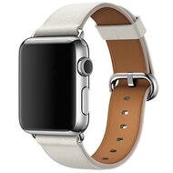 Classic lederen bandje - Wit - Geschikt voor Apple Watch 42mm / 44mm / 45mm / 49mm