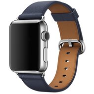 Classic lederen bandje - Midnight blue - Geschikt voor Apple Watch 42mm / 44mm / 45mm / 49mm