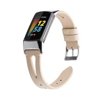 Fitbit Charge 5 bandje - PU leather - Beige