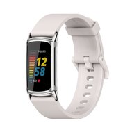 FitBit Charge 5 Extra soft siliconen bandje - Lichtgrijs + zilveren connector