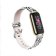 Fitbit Luxe - Sportbandje met print - Maat: Small - Zwart/wit