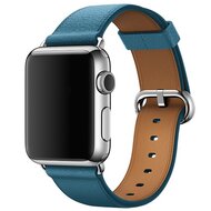 Classic lederen bandje - Blauw - Geschikt voor Apple Watch 42mm / 44mm / 45mm / 49mm