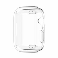 By Qubix Siliconen case (volledig beschermd) 41mm - Transparant - Geschikt voor Apple watch 41mm hoesje - screenprotector - Bescherming iWatch -