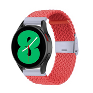 By Qubix Samsung Galaxy Watch 5 Pro bandje - 45mm - Braided bandje - Lichtrood - Bandbreedte: 20mm Horlogeband smartwatch band bandjes