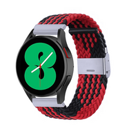 By Qubix Samsung Galaxy Watch 5 Pro bandje - 45mm - Braided bandje - Rood / zwart - Bandbreedte: 20mm Horlogeband smartwatch band bandjes