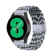 By Qubix Samsung Galaxy Watch 5 Pro bandje - 45mm - Braided bandje - Groen / grijs - Bandbreedte: 20mm Horlogeband smartwatch band bandjes