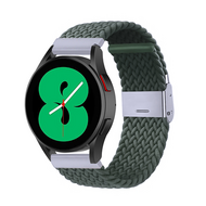 By Qubix Samsung Galaxy Watch 3 bandje  - 41mm - Braided bandje - Donkergroen - Bandbreedte: 20mm Horlogeband smartwatch band bandjes