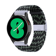 By Qubix Samsung Galaxy Watch 3 bandje  - 41mm - Braided bandje - Groen / zwart - Bandbreedte: 20mm Horlogeband smartwatch band bandjes