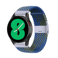 By Qubix Samsung Galaxy Watch Active 2 bandje  - Braided bandje - Groen / blauw - Bandbreedte: 20mm Horlogeband smartwatch band bandjes