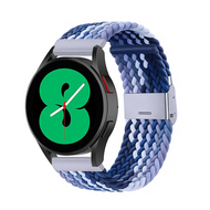 By Qubix Samsung Galaxy Watch Active 2 bandje  - Braided bandje - Blauw gemêleerd - Bandbreedte: 20mm Horlogeband smartwatch band bandjes