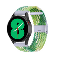 By Qubix Samsung Galaxy Watch Active 2 bandje  - Braided bandje - Groen / lichtgroen - Bandbreedte: 20mm Horlogeband smartwatch band bandjes