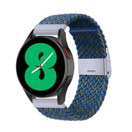 By Qubix Samsung Galaxy Watch Active 2 bandje  - Braided bandje - Blauw / groen gemêleerd - Bandbreedte: 20mm Horlogeband smartwatch band bandjes