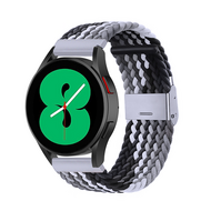 By Qubix Samsung Galaxy Watch Active 2 bandje  - Braided bandje - Grijs / zwart - Bandbreedte: 20mm Horlogeband smartwatch band bandjes