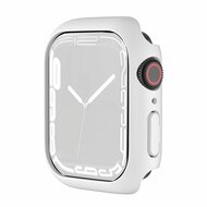 By Qubix Apple Watch 45mm Hard case (open front) - Wit - Geschikt voor Apple Watch 45mm hoesje - screenprotector - Bescherming iWatch - Bescherm