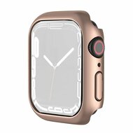 By Qubix Apple Watch 45mm Hard case (open front) - Rosé goud - Geschikt voor Apple Watch 45mm hoesje - screenprotector - Bescherming iWatch - Bescherm