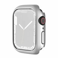 By Qubix Apple Watch 45mm Hard case (open front) - Zilver - Geschikt voor Apple Watch 45mm hoesje - screenprotector - Bescherming iWatch - Bescherm