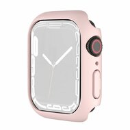 By Qubix Apple Watch 45mm Hard case (open front) - Roze - Geschikt voor Apple Watch 45mm hoesje - screenprotector - Bescherming iWatch - Bescherm