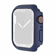 By Qubix Apple Watch 45mm Hard case (open front) - Donkerblauw - Geschikt voor Apple Watch 45mm hoesje - screenprotector - Bescherming iWatch -