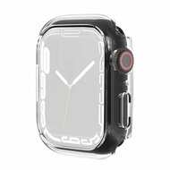 By Qubix Apple Watch 45mm Hard case (open front) - Transparant - Geschikt voor Apple Watch 45mm hoesje - screenprotector - Bescherming iWatch -