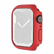 By Qubix Apple Watch 45mm Hard case (open front) - Rood - Geschikt voor Apple Watch 45mm hoesje - screenprotector - Bescherming iWatch - Bescherm