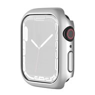 By Qubix Apple Watch 41mm Hard case (open front) - Zilver - Geschikt voor Apple Watch 41mm hoesje - screenprotector - Bescherming iWatch - Bescherm