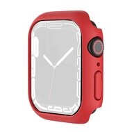 By Qubix Apple Watch 41mm Hard case (open front) - Rood - Geschikt voor Apple Watch 41mm hoesje - screenprotector - Bescherming iWatch - Bescherm