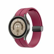 By Qubix Samsung Galaxy Watch 4 bandje - 40mm & 44mm - D-buckle sportbandje - Bordeaux - Bandbreedte: 20mm Horlogeband smartwatch band bandjes