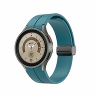 By Qubix Samsung Galaxy Watch 4 bandje - 40mm & 44mm - D-buckle sportbandje - Blauwgroen - Bandbreedte: 20mm Horlogeband smartwatch band bandjes