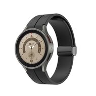 By Qubix Samsung Galaxy Watch 5 Pro bandje - 45mm - D-buckle sportbandje - Zwart - Bandbreedte: 20mm Horlogeband smartwatch band bandjes