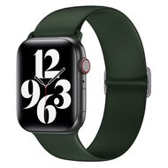 Elastische Solo Loop bandje - Groen - Geschikt voor Apple Watch 38mm / 40mm / 41mm