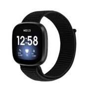 Fitbit Versa 3/4 & Sense 1/2 - Sport loop bandje - Zwart